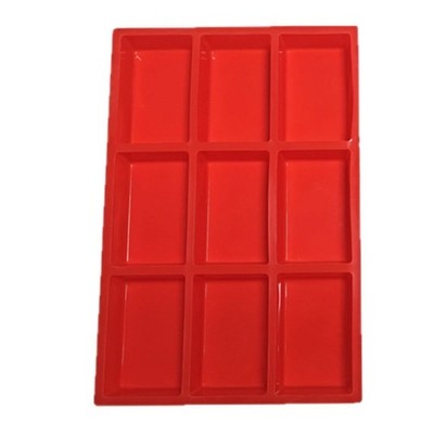 Easy Releases Silicone Cake Pan with 9 Rectangular Well for Home Baking Parties