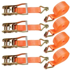 Ratchet Tie Down Straps 4000 lbs 1.5" x 19' Truck Heavy Duty Double J Hook 4Pack