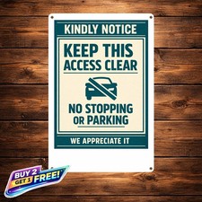 Do Not Block Driveway No Parking Outdoor 8x12 Metal Tin Sign