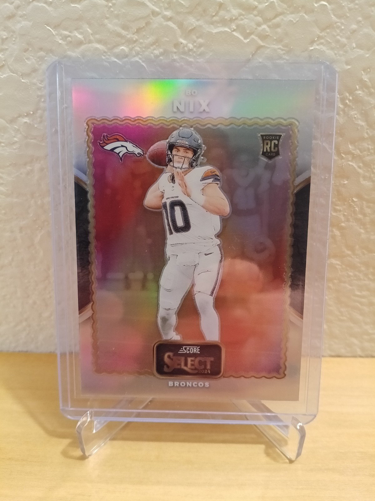 2024 Panini Select Score Select Throwback Bo Nix #23 Silver Prizm (RC) Free Ship