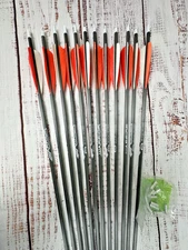Dozen (12) Gold Tip Warrior 400 spine fletched carbon arrows 4" FEATHERS