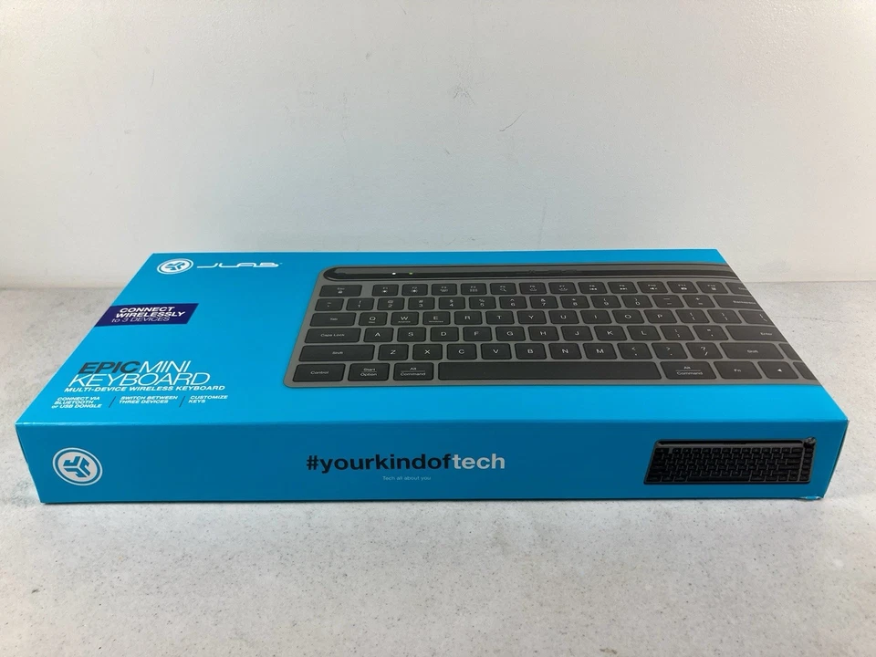 JLab Epic Mini Wireless Portable Keyboard Bluetooth 2.4GHz 80 Keys Mac/PC NEW! - Image 3 of 4