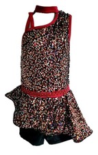 Weissman Girls Church Clap Asymmetrical Dance Costume Undershorts Attached