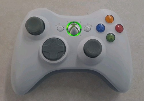 Tested Oem Xbox 360 Controller White Wireless w/ Battery Cover Authentic
