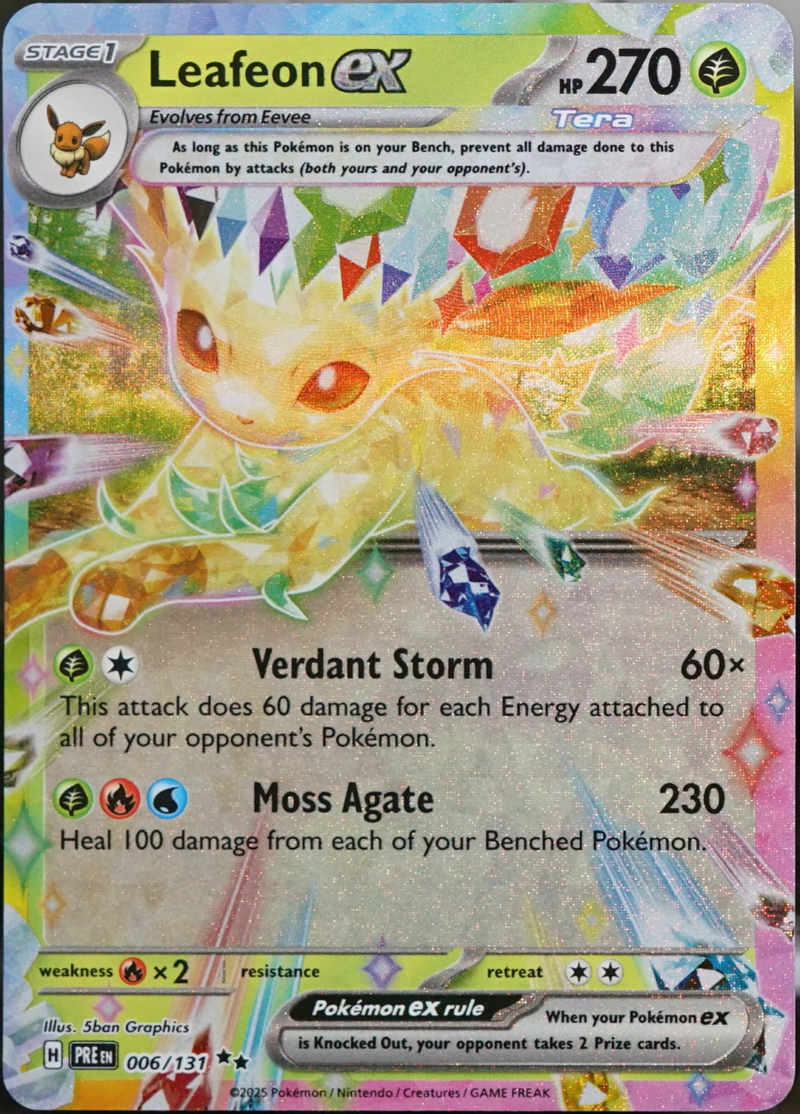 Prismatic Evolutions #6 Leafeon ex Pokemon EX
