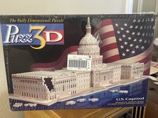 3D U.S. Capitol Building Puzzle Milton Bradley Sealed 718 Foam Backed Pc USA NEW