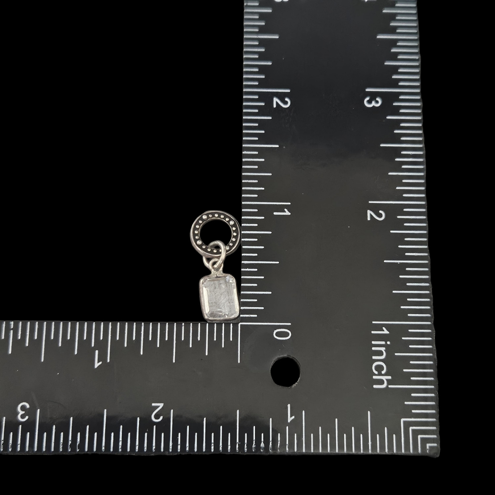 Sterling Silver Rectangular Gem Charm Pendant for… - image 4