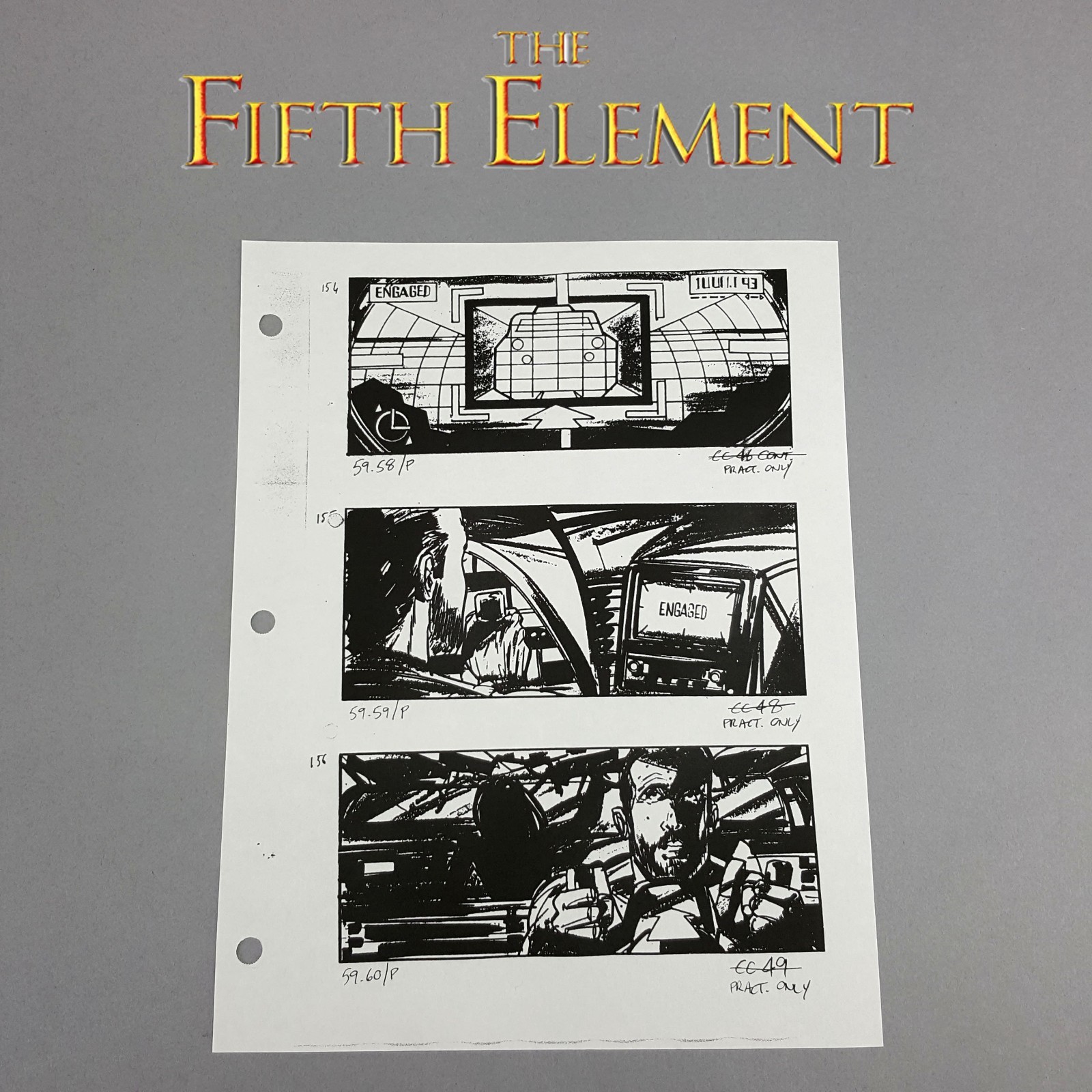 The Fifth Element - Production Used Storyboard, Cab Chase 156-156 , COA