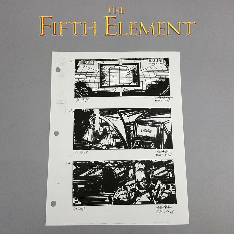 Image 23 of The Fifth Element - Production Used Storyboard, Cab Chase 156-156 , COA