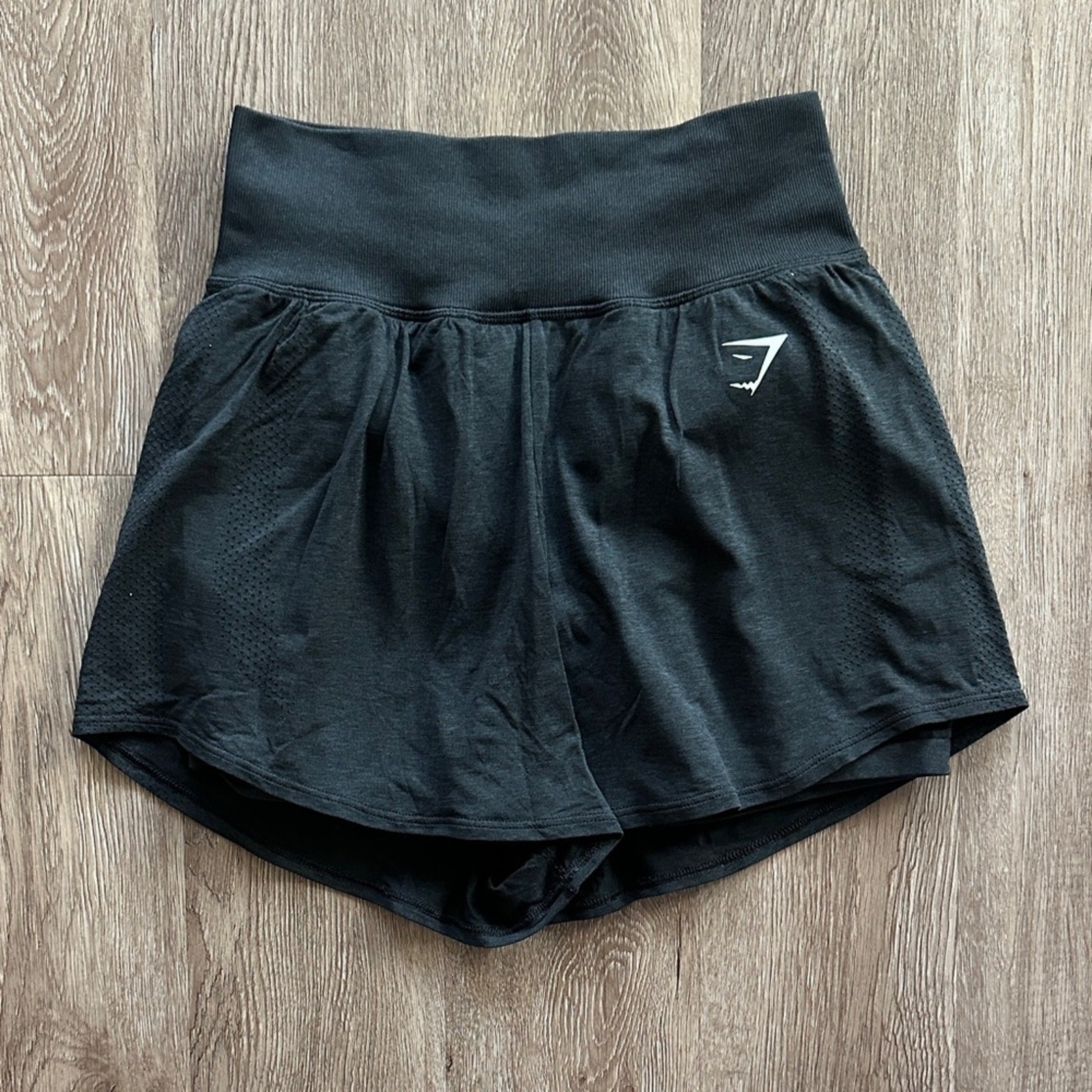 Gymshark Vital Seamless 2 in 1 Shorts Black Marl Size Medium
