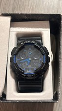 Casio G-Shock GA-100-1A2ER Black Blue Watch Boxed Excellent Condition