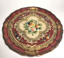 Vintage Gilded Wood Tray Rococo Hollywood Regency Floral Decor