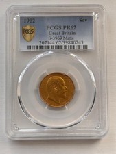 Edward VII PCGS PR62 Matte Gold Sovereign 