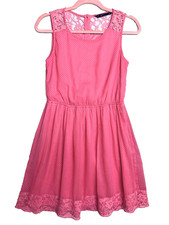 Zara Trafaluc Collection Dress Women Size S Polka Dots Lace Pink Sleeveless