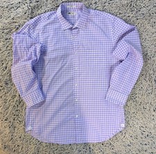 J.Crew Thomas Mason Ludlow Luxury Shirt XL Lavender Gingham Check 100 Cotton