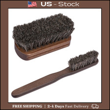 2 PCS Leather Brush Car Detailing, Horse Hair Brush, Upholstery Brush for Cle...