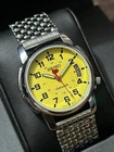 Vintage Refurbished Seiko Automatic Yellow Dial D/D  Men Wrist Watch 36MM