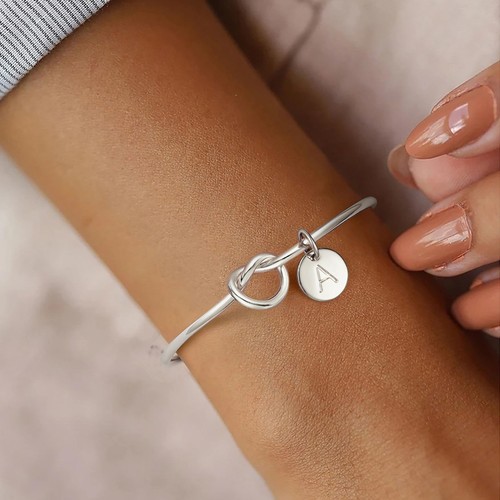 Propuesta de Dama de honor regalos, plata no puedo atar el nudo sin ti pulseras con - Imagen 2 de 7
