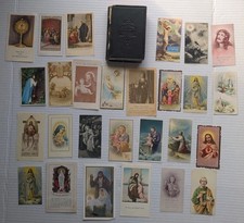 Vintage Catholic Funeral Mass Card Lot (27) 1950s–60s + Douay-Rheims Bible