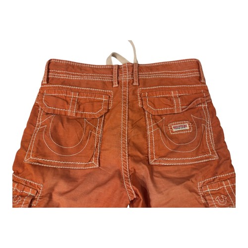 Pantalones Cortos Carga True Religion Naranja 33 Anthony Corte Y2K Dobladillo Deshilachado Utilidad - Imagen 6 de 10