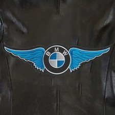 BMW Blue Wing Color Car Motorcycle Logo Size 11.5"x3.4" Sew Iron On Patches