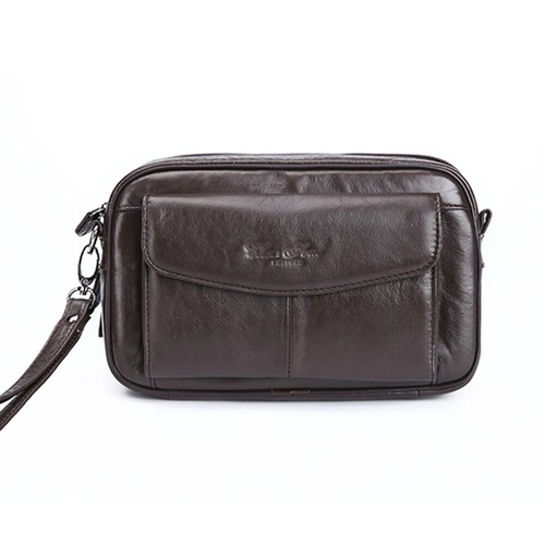 Hombres Bolso sin asas Cartera larga Cartera Cuero Genuino 6.4 Pulgadas Estuche para Teléfono Celular Móvil - Imagen 11 de 15