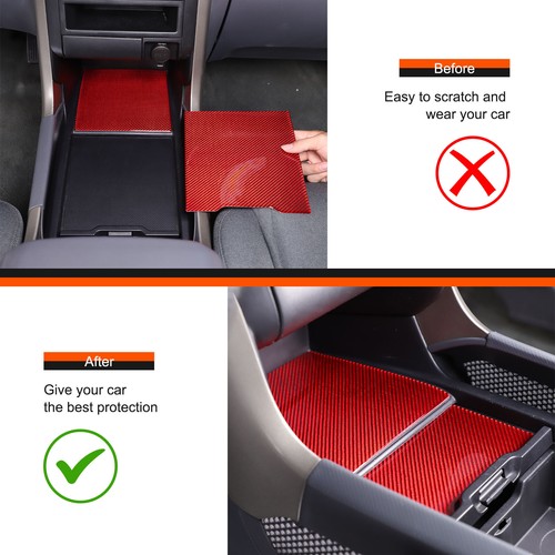 Red Carbon Car Center Control Storage Slot Pad Mat Trim For Honda Pilot 2003-08 - Picture 6 of 12
