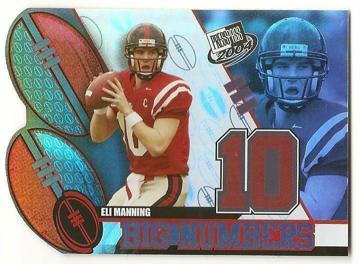 2004 PRESS PASS ELI MANNING BIG NUMBERS DIE-CUT ROOKIE CARD BN15 GIANTS RC