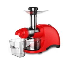 Greenis F-9600 Horizontal Masticating Juicer, Cold Press Professional Juicer Red