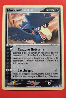 Murkrow - Unseen Forces 30 - Italian - Vintage Pokemon Card - Shadow