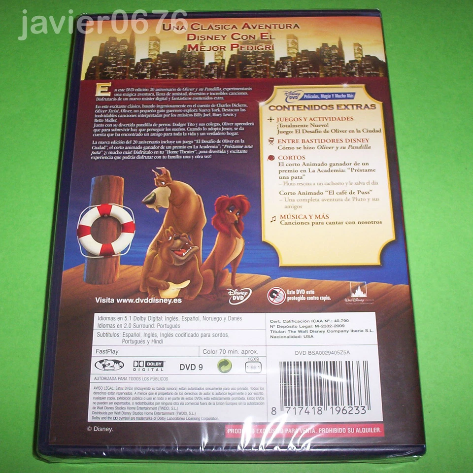 OLIVER Y SU PANDILLA CLASICO DISNEY NUMERO 27 - DVD NUEVO Y PRECINTADO - Imagen 2 de 2