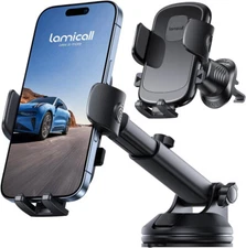 Phone Holder Mount, 3-in-1 Military-Grade Suction, 360 Rotation,Fits 99% Phones