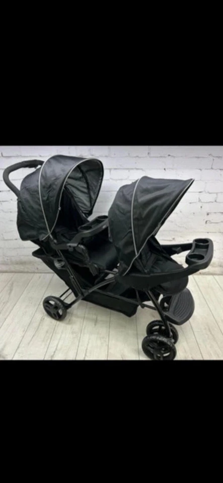 Graco Stadium Duo Tandem Twin Seat Buggy Stroller Pushchair - Black / Grey - Image 2 of 4