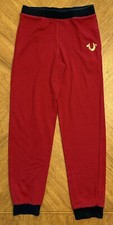 True Religion Joggers Sweatpants Youth Size Large Red Black Unisex Casual