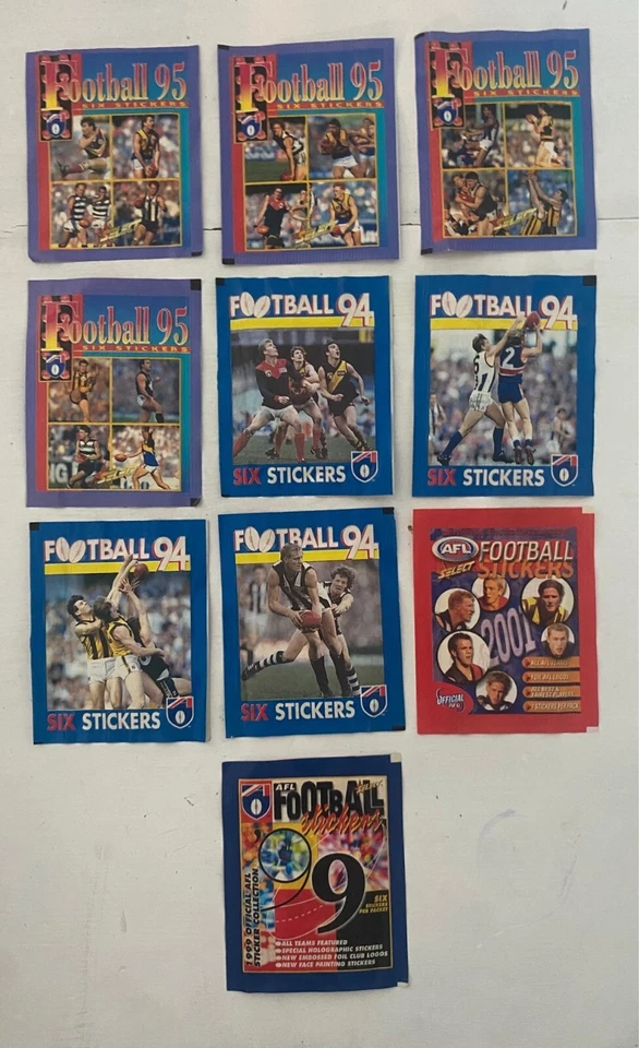 Unopened Sealed Packs of AFL WF Tennis ABL NBL Rugby Union Cards and Stickers