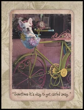 Greeting Card - Dog Puppy White French Bulldog - Lisa Jane - Birthday 0822