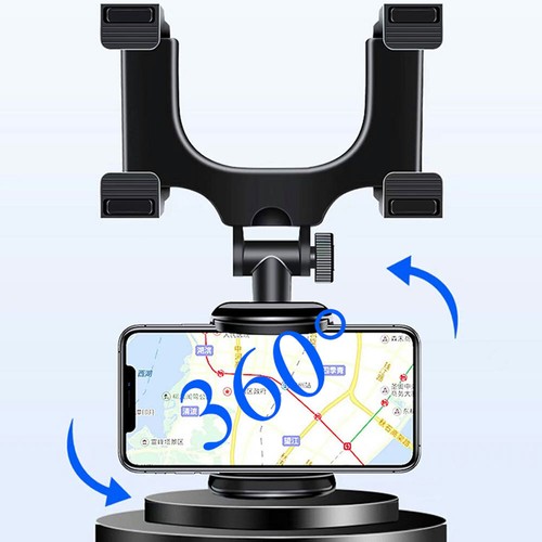 360 Rotatable Car Rearview Mirror Mount Holder Stand Accessories For Cell Phone - Picture 6 of 12
