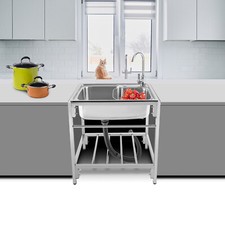 Commercial Utility Prep Sink Stainless Steel Kitchen Sink 1 Compartment