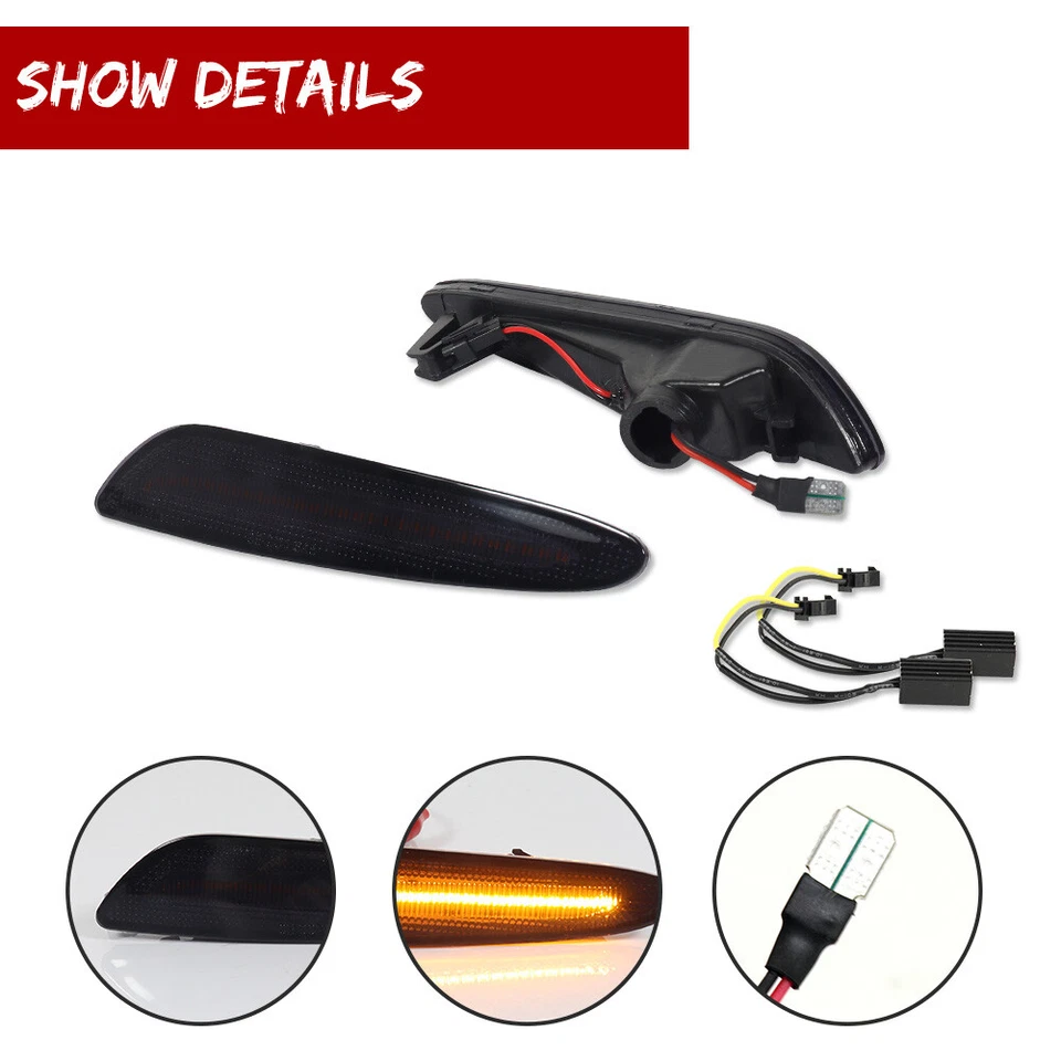 Lámparas marcadoras laterales delanteras LED ámbar lente humo para Mercedes Benz W211 clase E 03-06 Foto 3 de 4