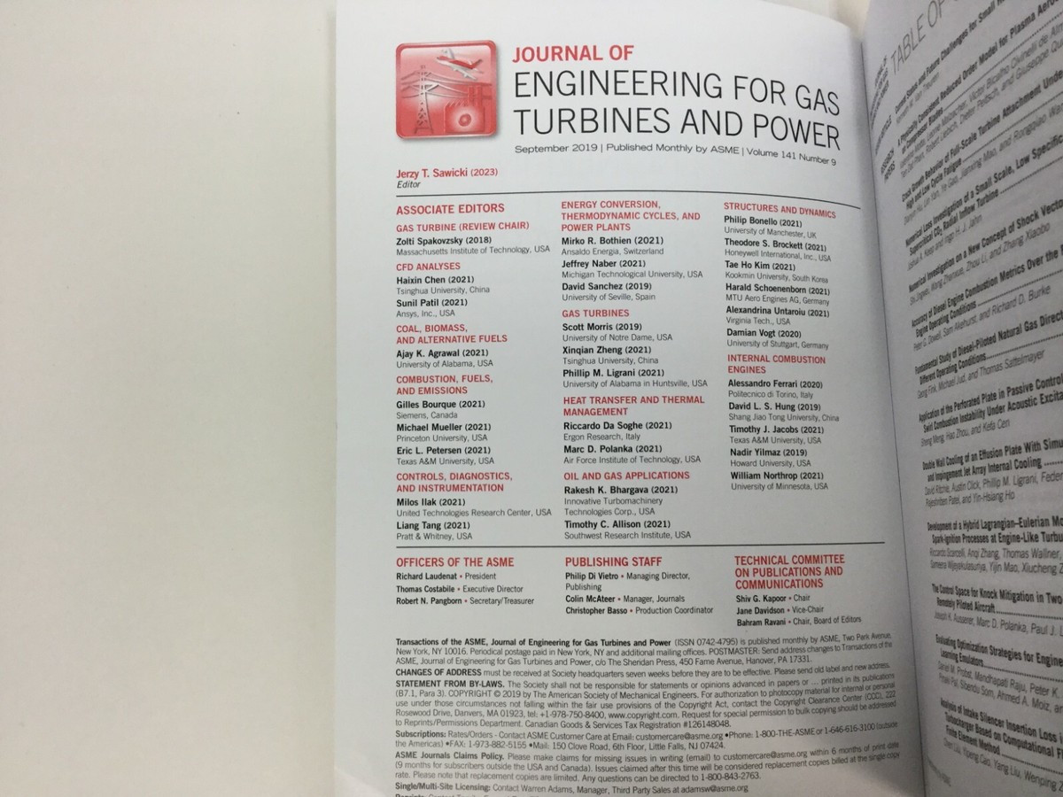 ASME Journal of Engineering for Gas Turbines and Power, Vol 141 