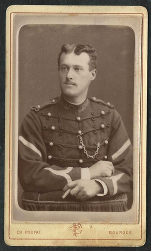 Photo CDV Militaire 1880 - Raoul BLASSELLE, Brigadier Fourrier 4e Chasseurs Afrique