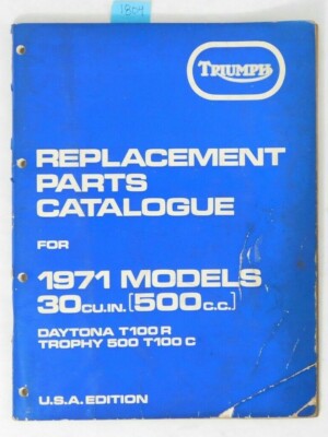 1971 GenuineTriumph 500 T100 R C Parts Catalogue List Spares Catalog OEM Book 71