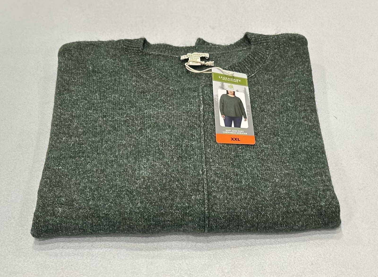 Legendary Outfitters Women's Soft and Cozy Crewneck Sweater, Heather Olive, XXL