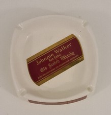 Vintage Ceramic JOHNNIE WALKER Red Label whisky ASHTRAY 17.3 cm white colour