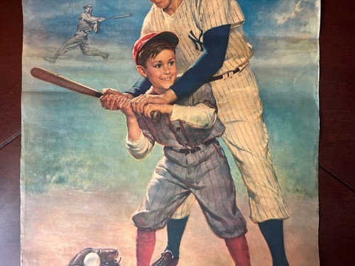 Vintage YANKEES JOE DIMAGGIO BASEBALL Top Wall Calendar Mexican Mayo From 50´s - Picture 3 of 13