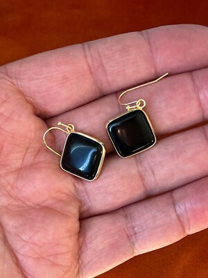 Diamantförmige Naturkristall Stein hängende Ohrringe, Valentinstagsgeschenk