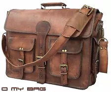 Handmade Men's Genuine Leather Vintage Laptop Messenger Briefcase Bag Satchel
