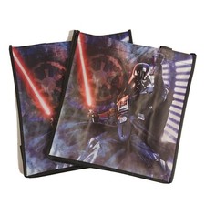 2 Star Wars Darth Vader Anakin Skywalker Reusable Poly Shopper Tote Bag 13x13