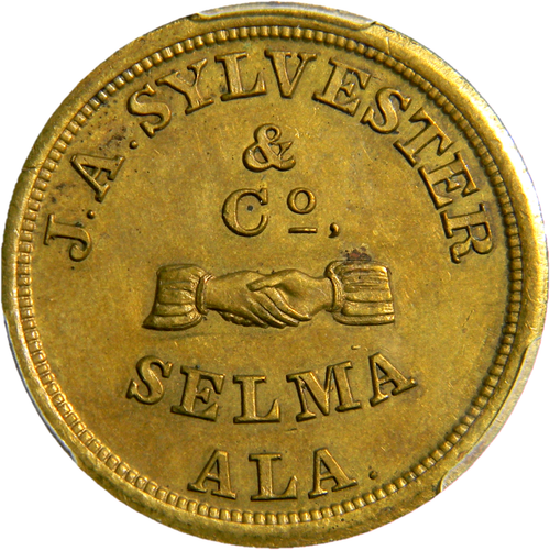 Selma Alabama 1850 J.A. Sylvester & Co Medaille PCGS MS63 (08-15)