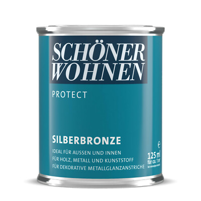Schöner Wohnen Protect Metallglanzfarbe Silberbronze wetterfest 125 ml - NEU - 